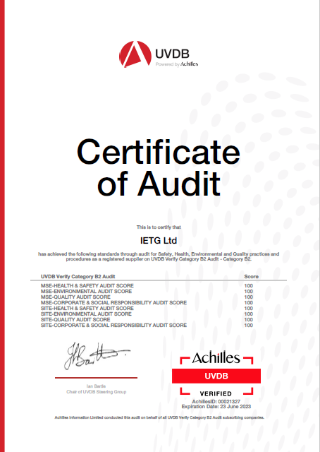 Achilles UVDB – IETG Scores 100% for 2nd Year Running