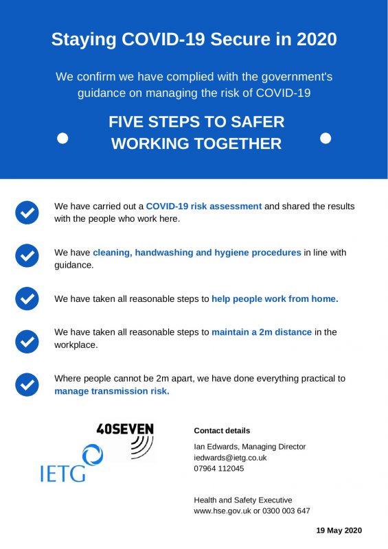IETG’s Corona-Virus (COVID-19) General Risk Assessment